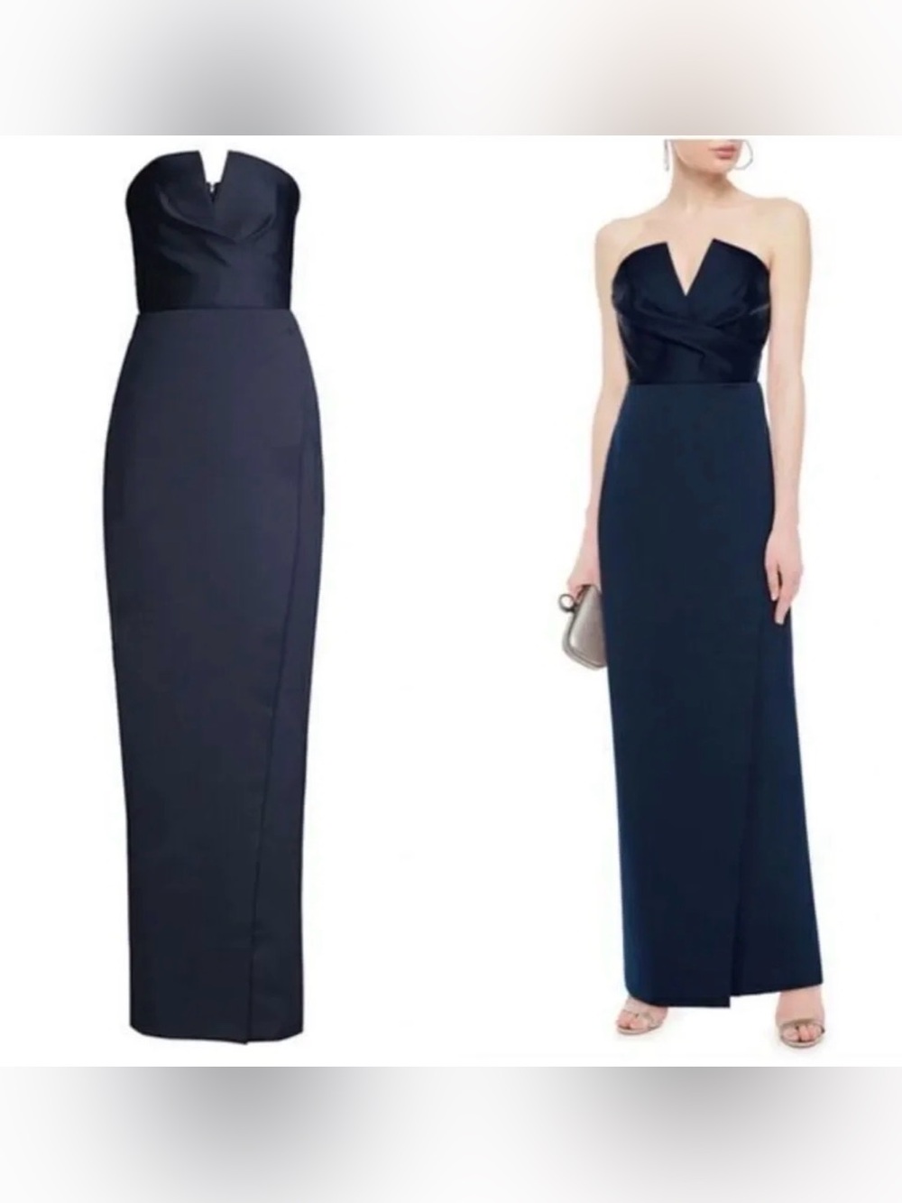 JAYGODFREY Strapless Midnight Navy Column Gown
